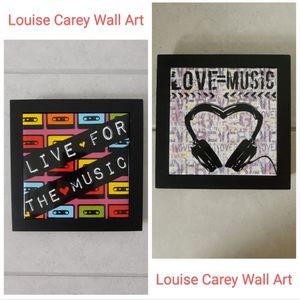 Plaque Murale Peace & Love – Art Mural Louise Carey 7.5x7.5 Pouces